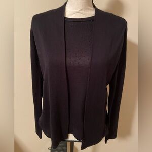 Charter Club layered sweater with sequins black medium